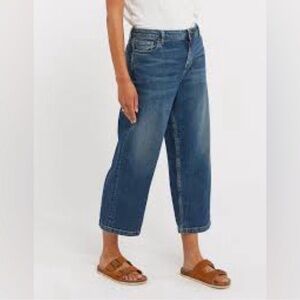 Fat Face Women’s Mid Wash Wide Leg Crop Denim Jeans 6